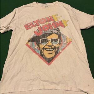 Retro Elton John Graphic Tee - White